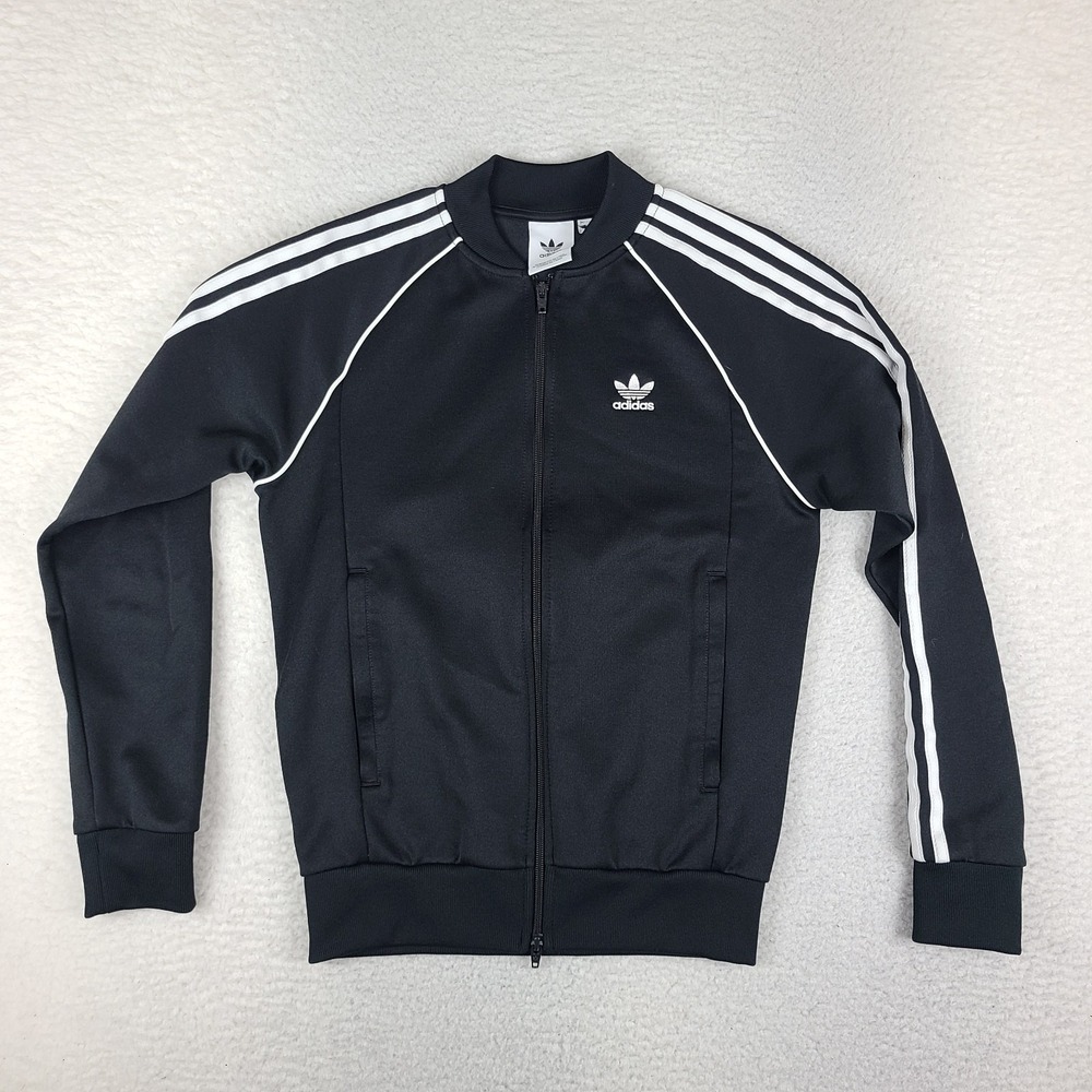 Adidas Sweater Mens Small Black Full Zip Performance Jacket Zipper Pocket